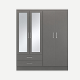 4 Door Wardrobe Grey - Divansahab